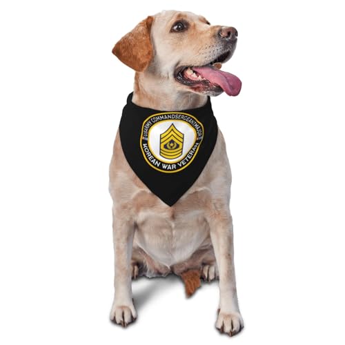 UsArmy CommandSergeantMajor Korean War Veteran Dog Scarf Pet Bandana Cat Pet Bibs