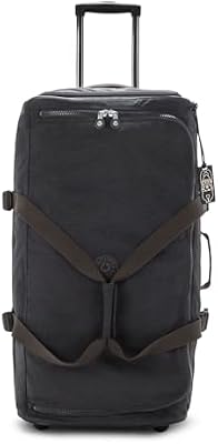 Kipling Teagan L Bolsa de Viaje Grande con Ruedas, Vertical, Black Noir (Negro)