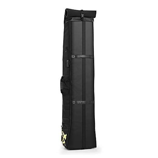 XCMAN Snowboard Bag with Wheels and Locker, Reinforced Double Padding Perfect for Road Trips and Air Plane Travel, Adjustable Lenght 145cm to 190 cm, Fits 2 Sets of Skis