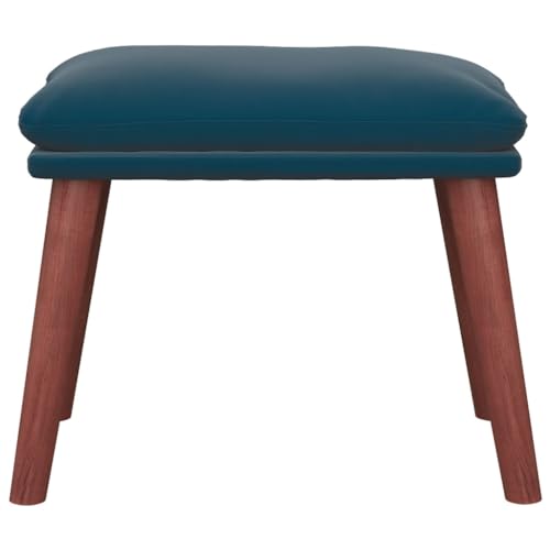 Pouf ottoman bleu en velours | Solution assise d'appoint salon - 4