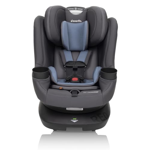 Image of Evenflo REO by Revolve360 Rotating Convertible Car Seat with Quick Clean Cover, Infant to Toddler, Forward and Rear Facing, Compact Design, One-time Install (Nantucket)