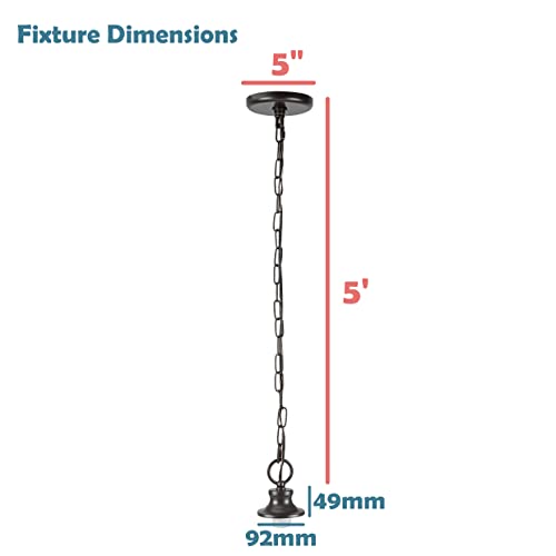 Image of Aspen Creative 21050-11, Indoor Pendant Light Kit, 6' SPT-1 Black Wire / 5' Steel Chain. Socket Cup: 3-1 /2 inch W x 1-15 /16 inch H. Suitable: 16 inch D. to 18 inch D. Pendant Shade. Oil Rubbed Bronze. 1 Pack.