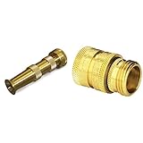 Dramm 12380 Heavy-Duty Brass Adjustable Hose Nozzle and 22729 Quick Disconnect Bundle