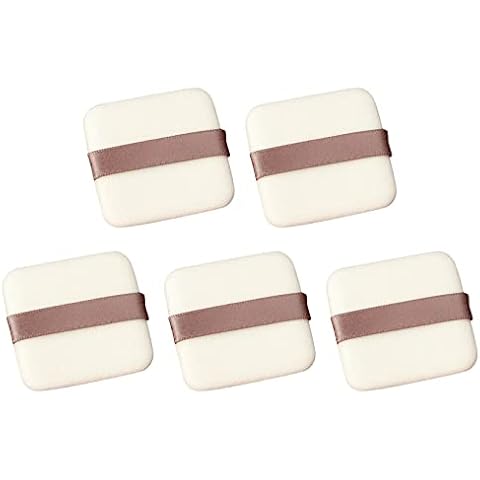 Powder Puff Square Double Sided Flocked Puff Soft Makeup Tool 5pcs 48 * 48 * 7mm for Liquid Foundation Cream Powder Concealer Loose Powder Cover