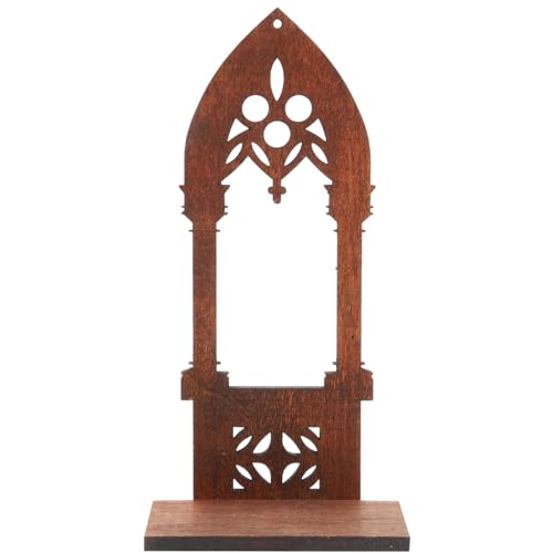 VOSAREA 1 Pair of Wall Sconce Candle Holder Vintage Pillar Candle Holders Rustic Farmhouse Gothic Arch Wall Mount Candle Holder Stand for Home Party Decoration