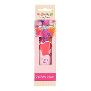 FunCakes Edible FunColours Gel – Poppy Red 30g: Geconcentreerde voedselkleurstof voor Beslag, Crème, Fondant, Marsepein…