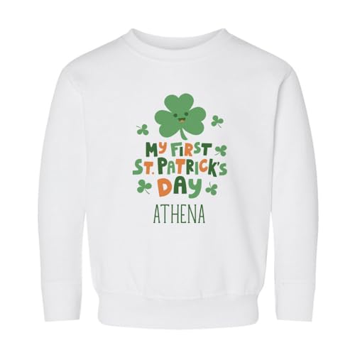 My First St. Patrick's Day Athena Kids Sweatshirt Toddler 2T White