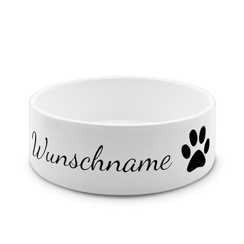 PrintPlanet® - Futternapf mit Name oder Text personalisiert - Für Katzen und kleine Hunde - Napf Hundenapf Katzennapf selbst gestalten - Layout 03