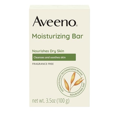 Aveeno Gentle Moisturizing Face Cleansing Bar, Daily Facial Cleanser Bar with Nourishing Oat for Dry Skin, Gently Cleanses & Soothes Skin, Non-Comedogenic & Fragrance-Free, 3.5 oz (Pack Of 8)