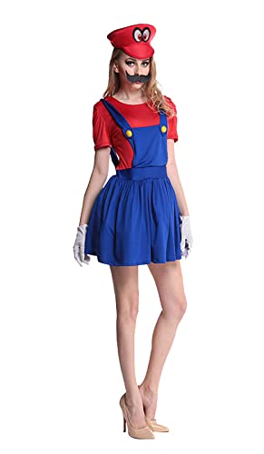 thematys® Super fontanero Odyssey con ojos de héroe infantil disfraz | sombrero + vestido + barba...