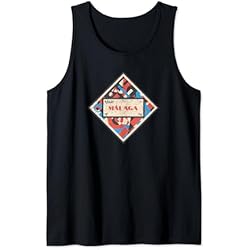 Maletas Malaga Etiqueta para maleta Art Deco de Málaga Camiseta sin Mangas