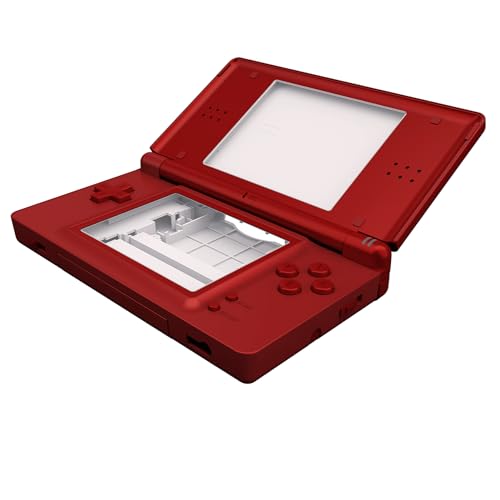 eXtremeRate Coque Remplacement Complète pour Nintendo DS Lite, Coque avec Bouton de Remplacement pour Nintendo DS Lite, Console Non Incluse, Rouge Écarlate