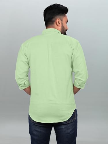 Image of Men Regular Fit Solid Spread Collar Casual Shirt