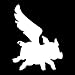 EvolveFISH Flying Pig Silhouette Decal Vinyl Car Laptop Sticker White 4" x 5"