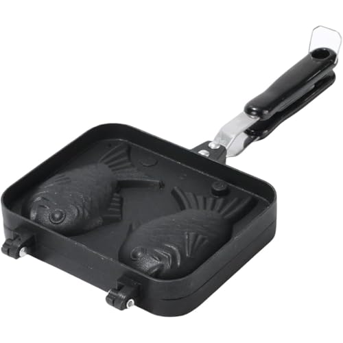 Kwueiit IH対応 直火対応 タイ焼き器 家庭用 アルミ製 たい焼き器 ノンスティック 魚型 手作り 簡単お手入れ くっつかない (2穴)