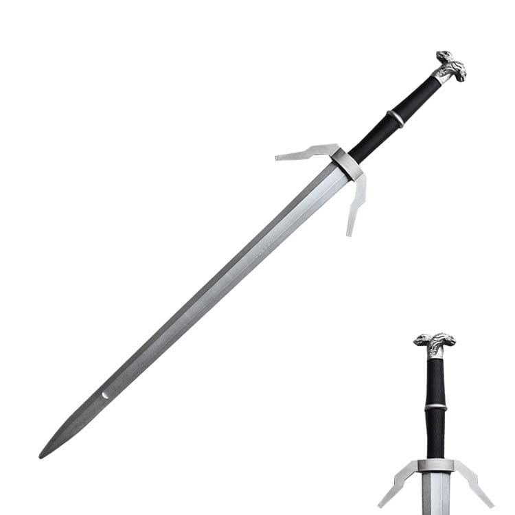 41" Fantasy Foam Sword Silver Twin Snakes Two Hand High Density Medieval Sword for Cosplay and Collection for Xmas Halloween Gitf