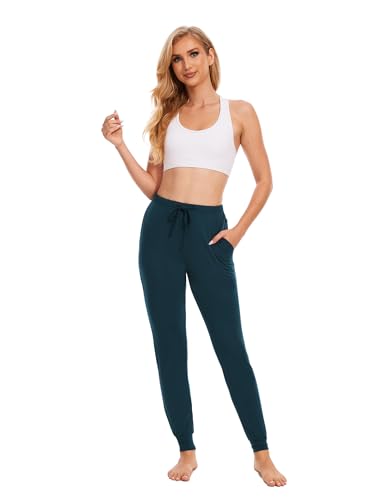 Image of GYS Women's Pajama Pants - Viscose Made from Bamboo, Joggers Pants with Pockets Comfy Lounge Sleep Pants Pj Bottoms