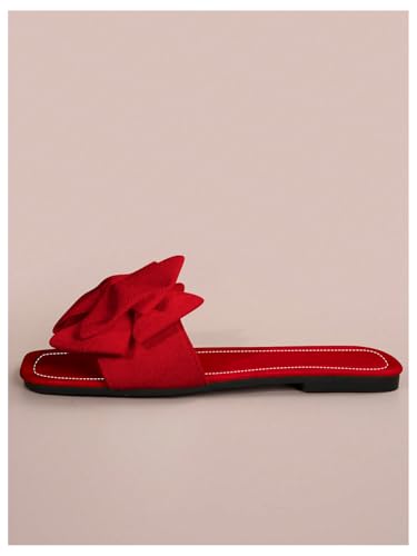 Verdusa Women's Bowknot Flat Sandals Summer Open Toe Slide Slip On Sandals2