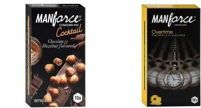 Manforce Overtime Pineapple & Cocktail Hazelnut and Chocolate Flavoured Condoms for Men| 20 Count (Pack of 2)| Lubricated Latex Condoms-picture-15
