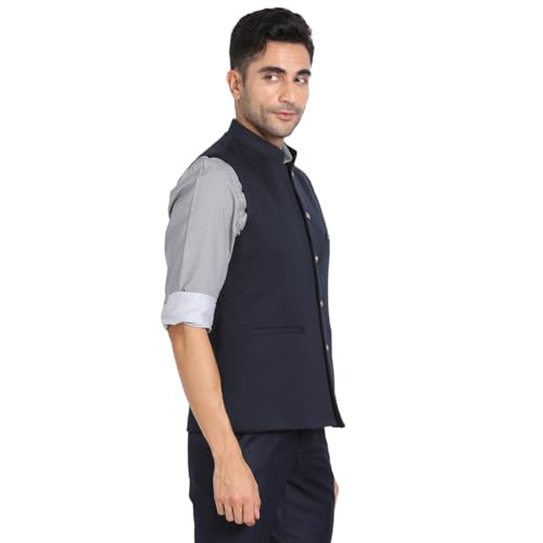 Image of Turtle Men Poly Viscose Solid Party Nehru Jacket