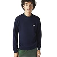 Lacoste Men's Non Brushed Crew Neck Sweat, Navy, Small