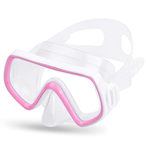 Nivofu Gafas de Buceo para Niños (4-12 Años), Gafas de Natación, Gafas de Natación Impermeables, Máscara de Snorkel para Niños, Gafas de Natación Antivaho para Niños y Niñas (Rosa)