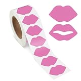 500 Self Adhesive Body Stickers for Tanning, 1 Inch Lips Hot Pink Tan Stickers for Summer Beach, Indoor Salon Party Supplies
