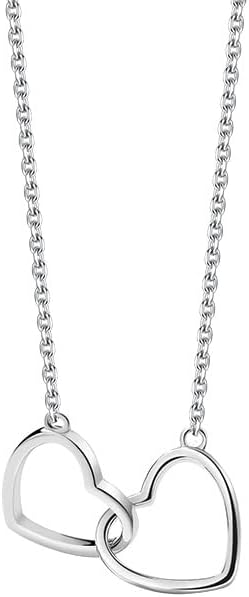 Heart Necklaces For Women Double Ring Heart-Shaped Necklace Cute - Image 7