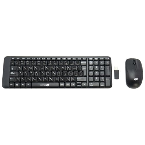 Kit inalámbrico compacto SIMPLETEK y ratón ambidiestro para un escritorio ordenado y eficiente