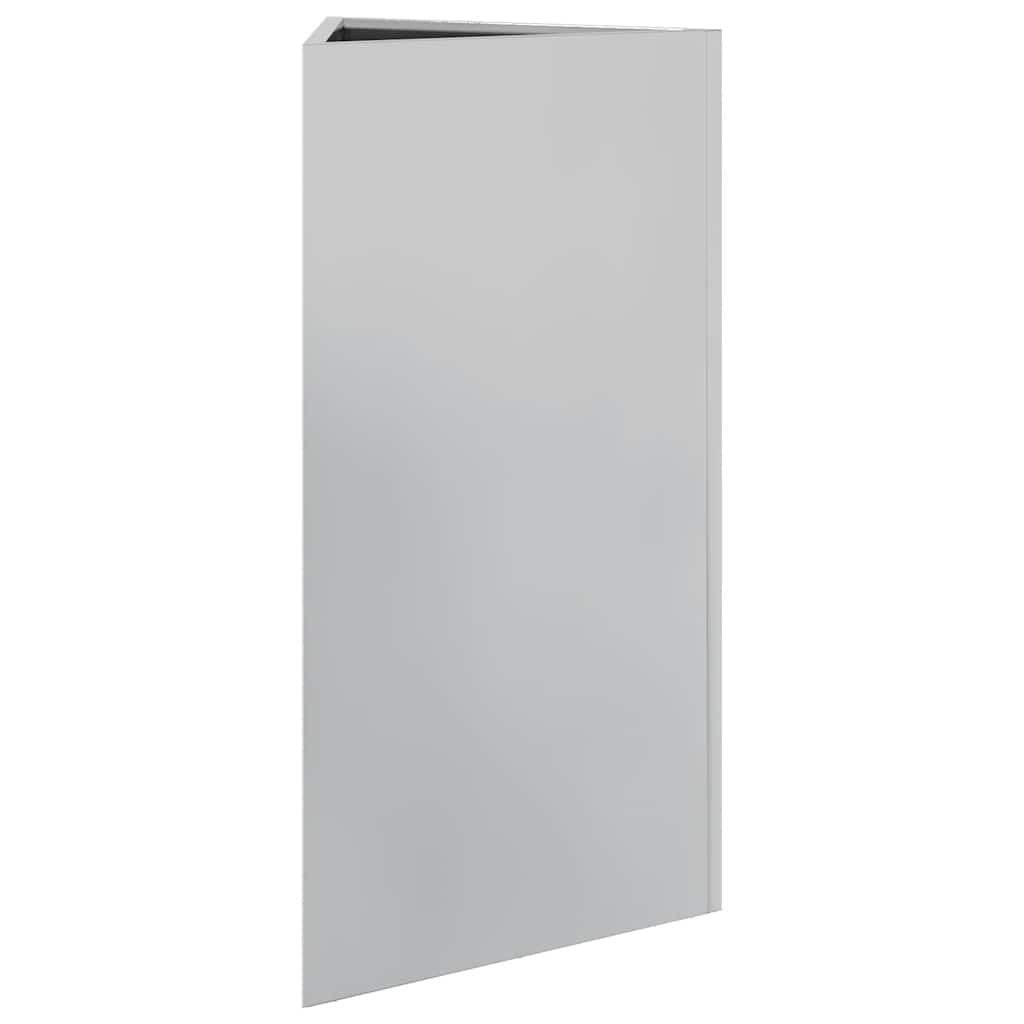 Fioriera triangolare 40 x 34,5 x 75 cm, in acciaio zincato | Protezione da erbacce stabile e durevole, senza fori di drenaggio, per terrazza o balcone