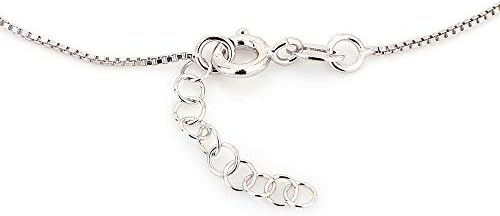 Vanbelle Sterling Silver Jewelry Heart-Shaped Wing Charm Anklet with Cubic Zirconia Stones and Rhodium Plated for Women and Girls