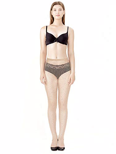 SATINIOR 3 Pcs Rhinestone Fishnet Stockings Glitter Fishnet Tights High Waist Mesh Stockings Pantyhose for Women3