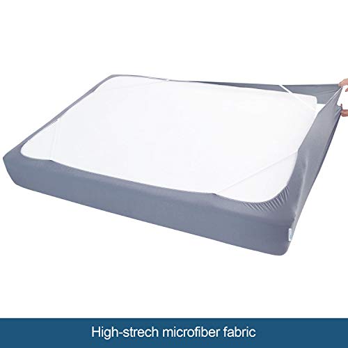Box Spring Cover King Size, Alternates for Bed Skirt, Smooth and Elastic Woven Material Wrap Around 4 Sides of The Box Spring, Wrinkle & Fading Resistant, Washable, Dustproof, Grey