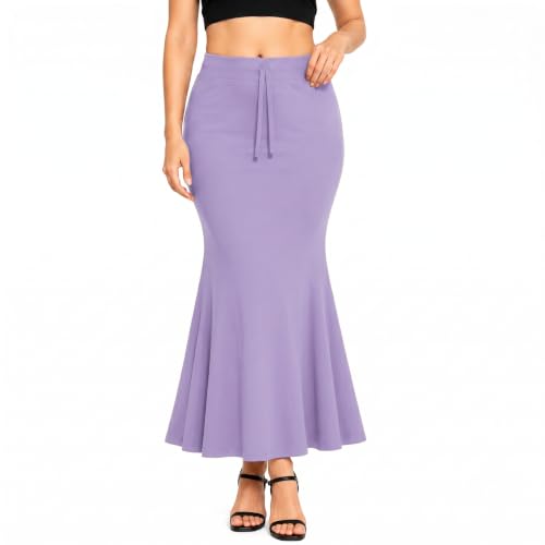 Image of Mogsa Women's Saree Shapewear Petticoat, Stretchable Lycra Fishcut Shaper Tummy Control Slim Fit with Drawstring, Comfortable Saree Shaper Skirt