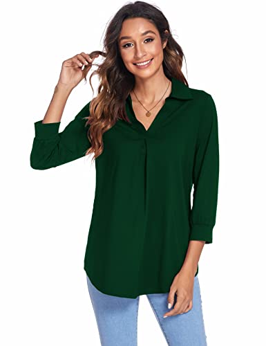Image of Newchoice Womens 3 /4 Sleeve Shirts Business Casual Tops