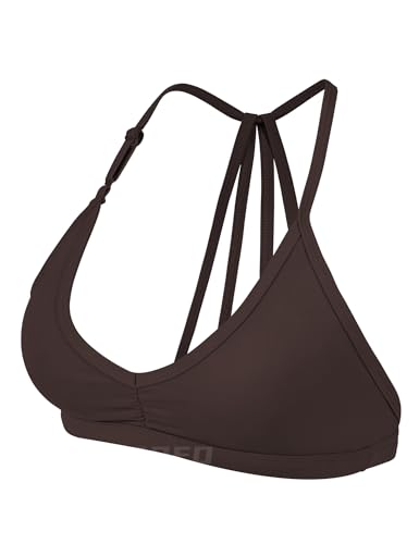 Image of YEOREO CoreFlex Workout Sports Bras for Women Padded Strappy Open Back Gym Bra Light Impact Criss Cross Yoga Crop Top