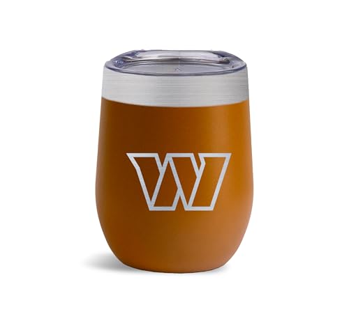 The Memory Company Officially Licensed 12oz Stainless Steel Stemless Wine Tumbler, Washington Commanders