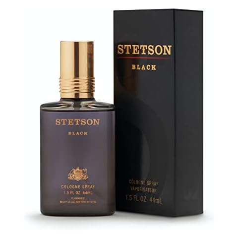 Stetson Black - Cologne for Men - Woody, Dark and Spicy Scent with Fragrance Notes of Sandalwood, Spices, and Suede - 1.5 Fl Oz Cover
