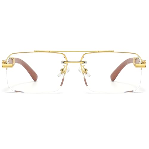 Image of Fashion Rimless Rectangle Sunglasses Mens Womens Frameless Square Sun Glasses UV 400