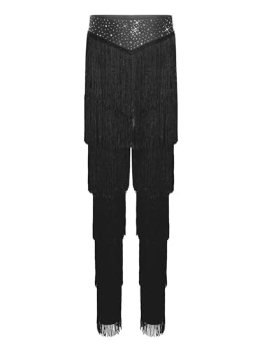 Ensemble de danse latin noir avec franges dynamiques pour fille - 5