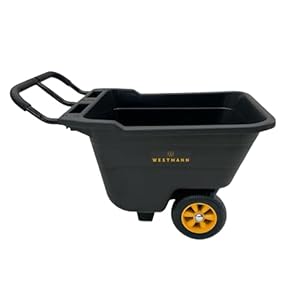 Westmann Prakta S Schubkarre | Kunststoffwanne mit Stahlrahmen | Luftreifen & Kippfunktion | 90 L | Traglast 150 kg