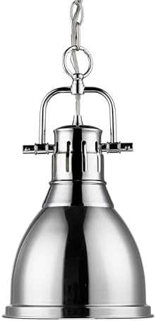 Golden Lighting 3602-S CH-CH Mini Pendant with Chrome Shades, Chrome Finish