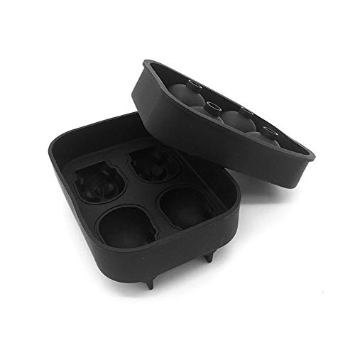 Molde de silicona para cubos de hielo calavera 4 rejillas miniatura 4