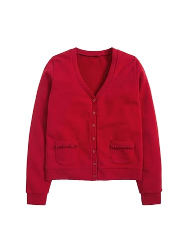 NEXT Jersey-Strickjacke mit gerüschten Taschen Rot 9 Jahre