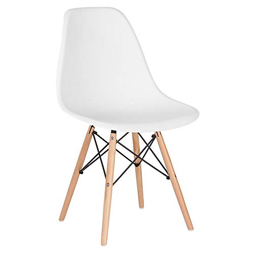 Loft7, Cadeira Charles Eames Eiffel Dsw - Branco - Madeira clara