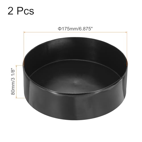 Image of uxcell 2pcs Rubber End Caps 175mm(6 7 /8 Inch) ID x 80mm(3 1 /8 Inch) H Vinyl Round Tube Bolt Cap Cover Screw Thread Protectors Black