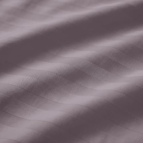 Image of Blue Dahlia 100% Cotton, Single Bedsheet (60 inch x 90 inch) +1 Pillow Cover, Silky Smooth Feel, 300TC Self Striped Premium Bedsheet, Colour: Lilac