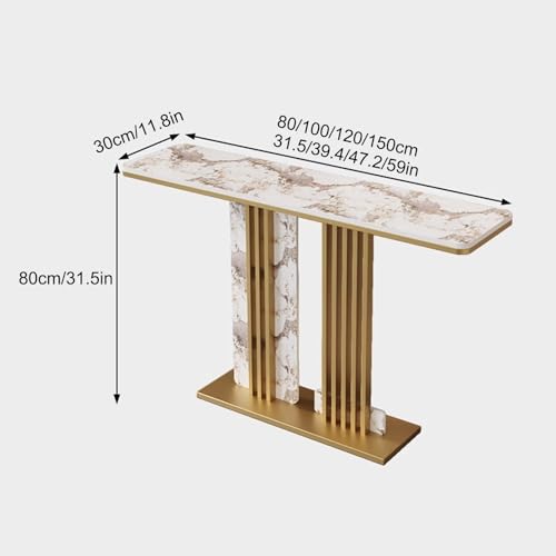 Mesa de sofá para pasillo elegante consola rústica beige de 90 cm que transforma tu entrada 3