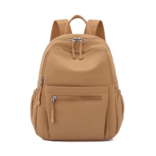 Image of Tanweibago Mini Nylon Women Backpacks,11L Small Ladies backpacks Casual Lightweight Women Shopping Travel Daypack (Z1-camel)