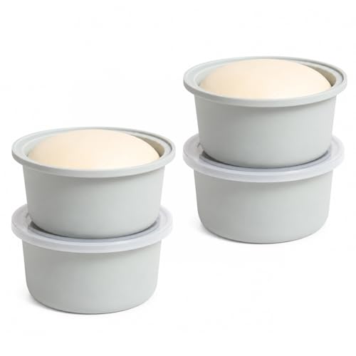 Vistara Individual Pizza Dough Proofing Box 550ml Pizza Dough Proofing Containers with Lids Pack of 4